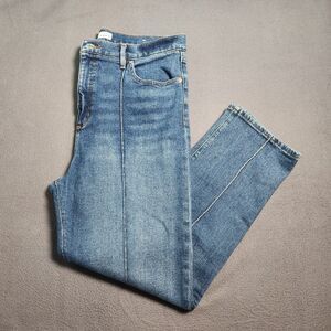 LOFT Women 14/32 Pintucked High Rise Slim Jeans